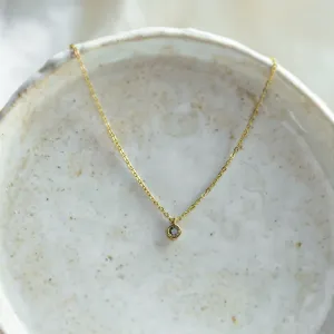 Gold bezel salt´n´pepper diamond pendant ISLEEN Thumbnail