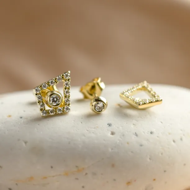 Lab-grown diamantové náušnice s vyměnitelným centrálním drahokamem JAY Image