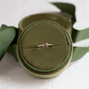 Zlatý prsten s bezel jahodovým křišťálem FRAGOLINA Thumbnail