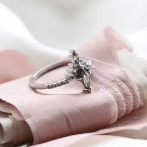 Opulent cluster gold ring with salt and pepper diamonds DUBHEASA Thumbnail