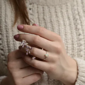 Pear white opal ring in solid gold FINN Thumbnail