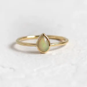 Pear white opal ring in solid gold FINN Thumbnail