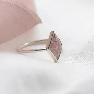 Gold kite strawberry quartz ring FRAGOLA Thumbnail
