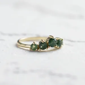 Eternity gold ring with moss agates OISIN Thumbnail