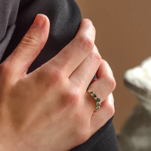 Eternity gold ring with moss agates OISIN Image