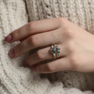 Eternity gold ring with moss agates OISIN Thumbnail