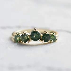 Eternity gold ring with moss agates OISIN