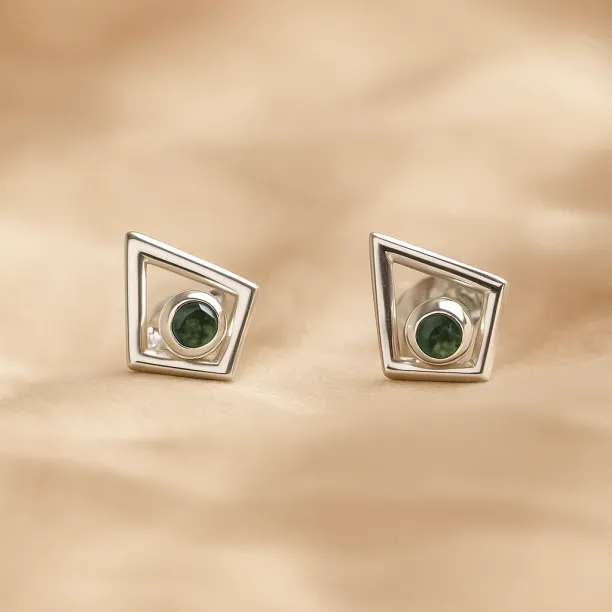 Modulární zlaté náušnice v kite tvaru s drahokamy KAYLEE Image