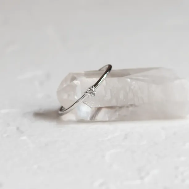 Minimalist engagement ring with diamond NESSA Image
