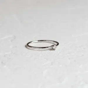 Minimalist engagement ring with diamond NESSA Thumbnail