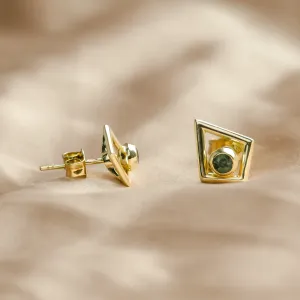 Modulární zlaté náušnice v kite tvaru s drahokamy KAYLEE Thumbnail