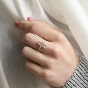 Gold ring with strawberry quartz and diamonds SWEETIE Thumbnail