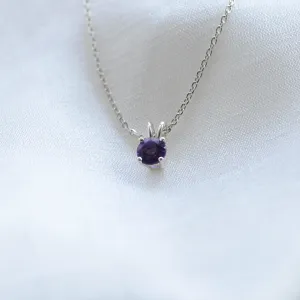 Jemný zlatý náhrdelník s ametystem SHANNON Thumbnail