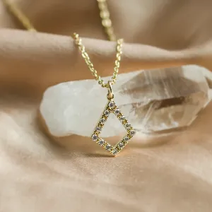 Zlatý náhrdelník s kite přívěskem s laboratorními diamanty HEATHER Thumbnail