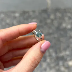 Engagement ring with moss agate and diamonds FIADH Thumbnail