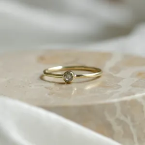 Minimalist engagement ring with salt and pepper diamond AINE Thumbnail