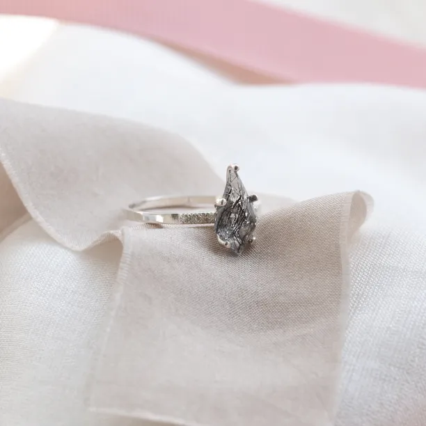 Rutilated quartz ring with diamonds EABHA Image