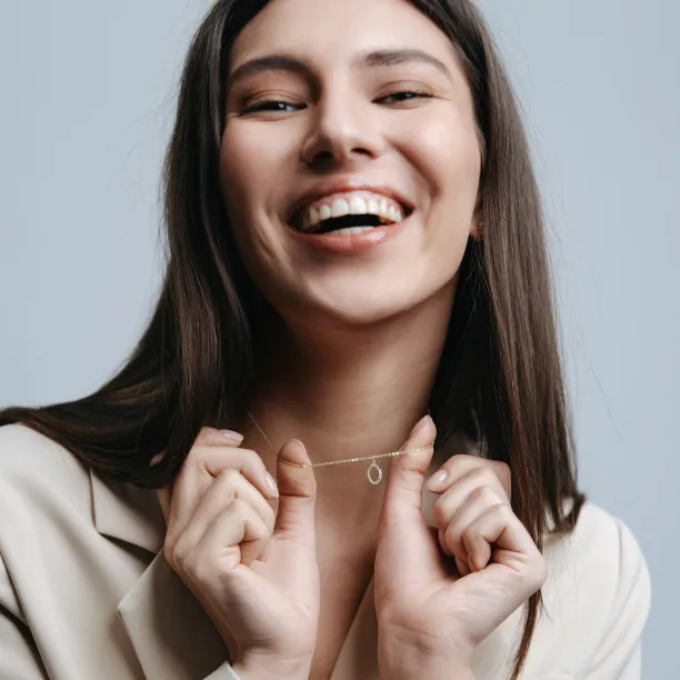 Zlatý náhrdelník s lab-grown diamantovým přívěskem HAILEY Image