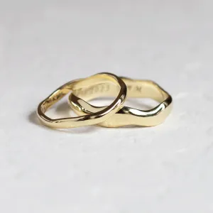 Irregular atypical wedding rings made of gold LUANA Thumbnail