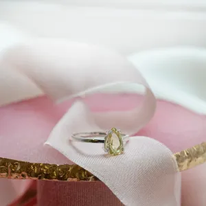 Gold ring with lemon quartz BERTA Thumbnail