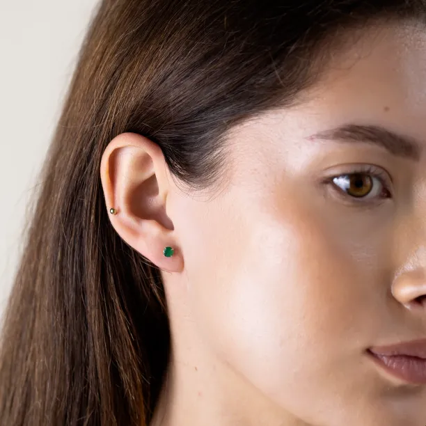 Zlaté náušnice se smaragdy FELI Image