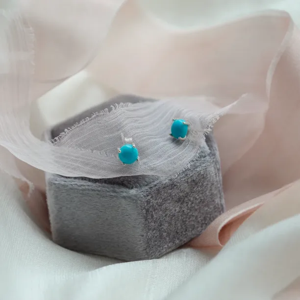 Gold earrings with turquoises FELI Image