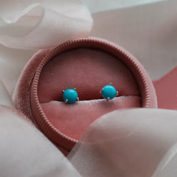 Gold earrings with turquoises FELI Image