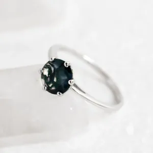 Moss agate gold ring OLLY Thumbnail