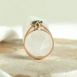 Moss agate gold ring OLLY Thumbnail