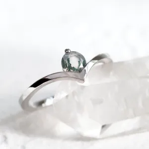 Gold ring with moss agate AMY Thumbnail