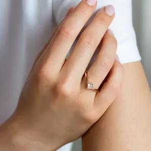 Gold aquamarine ring AMY