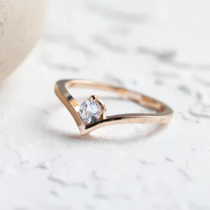 Gold aquamarine ring AMY Thumbnail