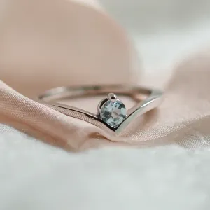 Gold aquamarine ring AMY Thumbnail
