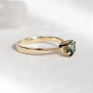 Minimalist gold ring with moss agate STAMI Thumbnail