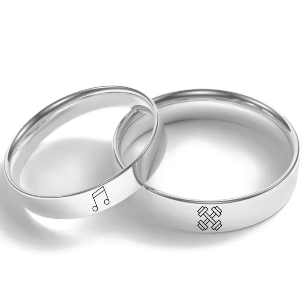 Custom wedding rings with own symbol Image