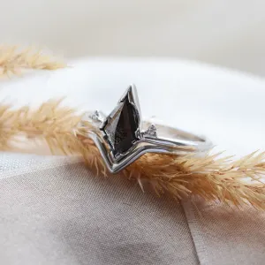 Set gold rings with salt and pepper diamond SALLY Thumbnail