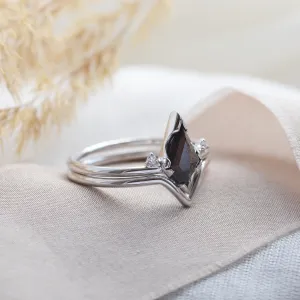 Set gold rings with salt and pepper diamond SALLY Thumbnail