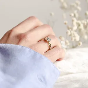 Zlatý prsten s akvamarínem a diamanty QUEEN Thumbnail