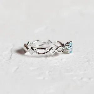 Zlatý prsten s akvamarínem a diamanty QUEEN Thumbnail