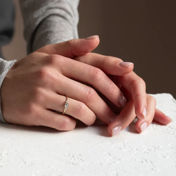 Gold ring with salt and pepper diamond MONNY Image