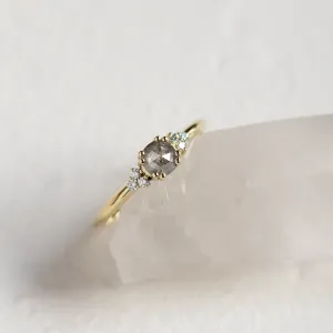 Gold ring with salt and pepper diamond MONNY Thumbnail