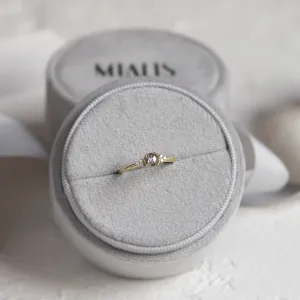 Gold ring with salt and pepper diamond MONNY Thumbnail