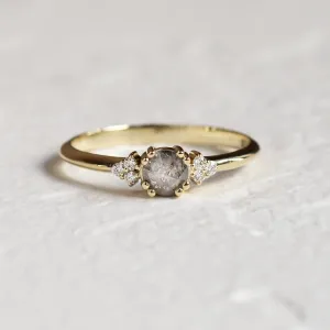 Gold ring with salt and pepper diamond MONNY Thumbnail
