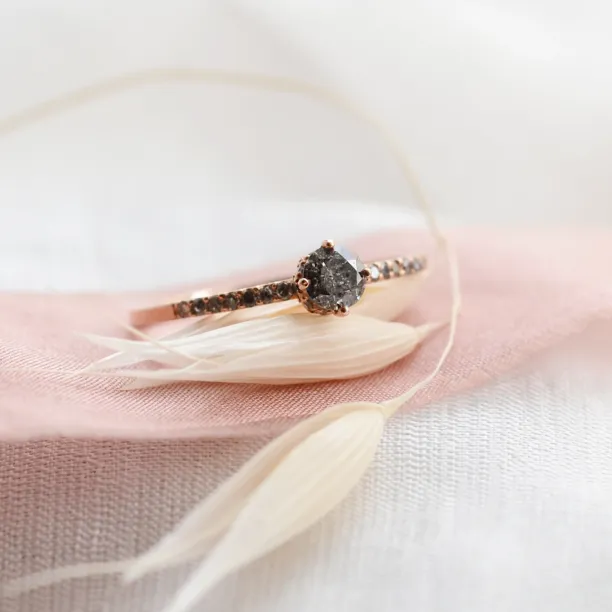 Zlatý prsten s diamanty salt and pepper SANI Image