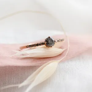 Zlatý prsten s diamanty salt and pepper SANI Thumbnail