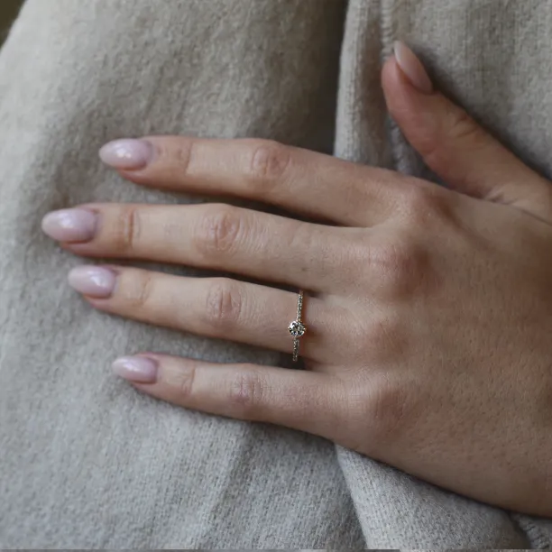 Zlatý prsten s diamanty salt and pepper SANI Image