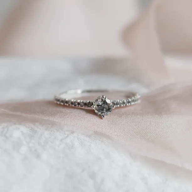 Zlatý prsten s diamanty salt and pepper SANI Image