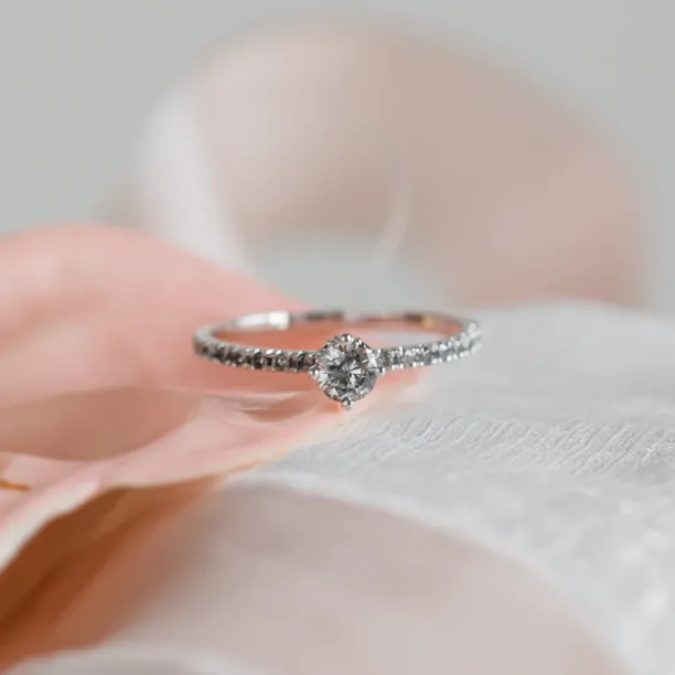 Zlatý prsten s diamanty salt and pepper SANI Image