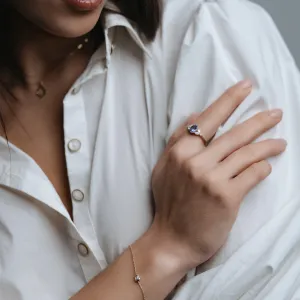 Minimalistický zlatý náramek se salt and pepper diamantem NAYA