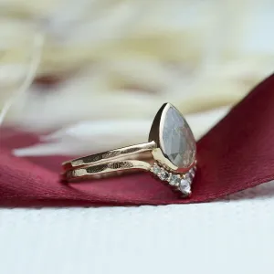 Gold set rings with salt and pepper diamonds PAULA Thumbnail